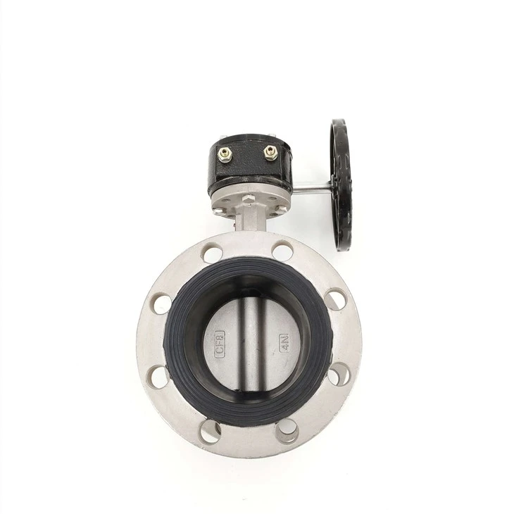 Válvula borboleta com flange de aço inoxidável